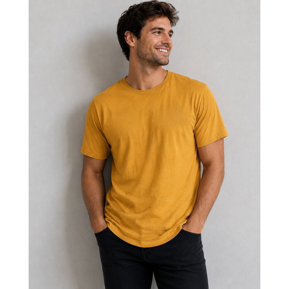 Royal Avalon Sun-Ray UV Protection Bamboo Blend T-Shirt Mens Large Yellow Solid